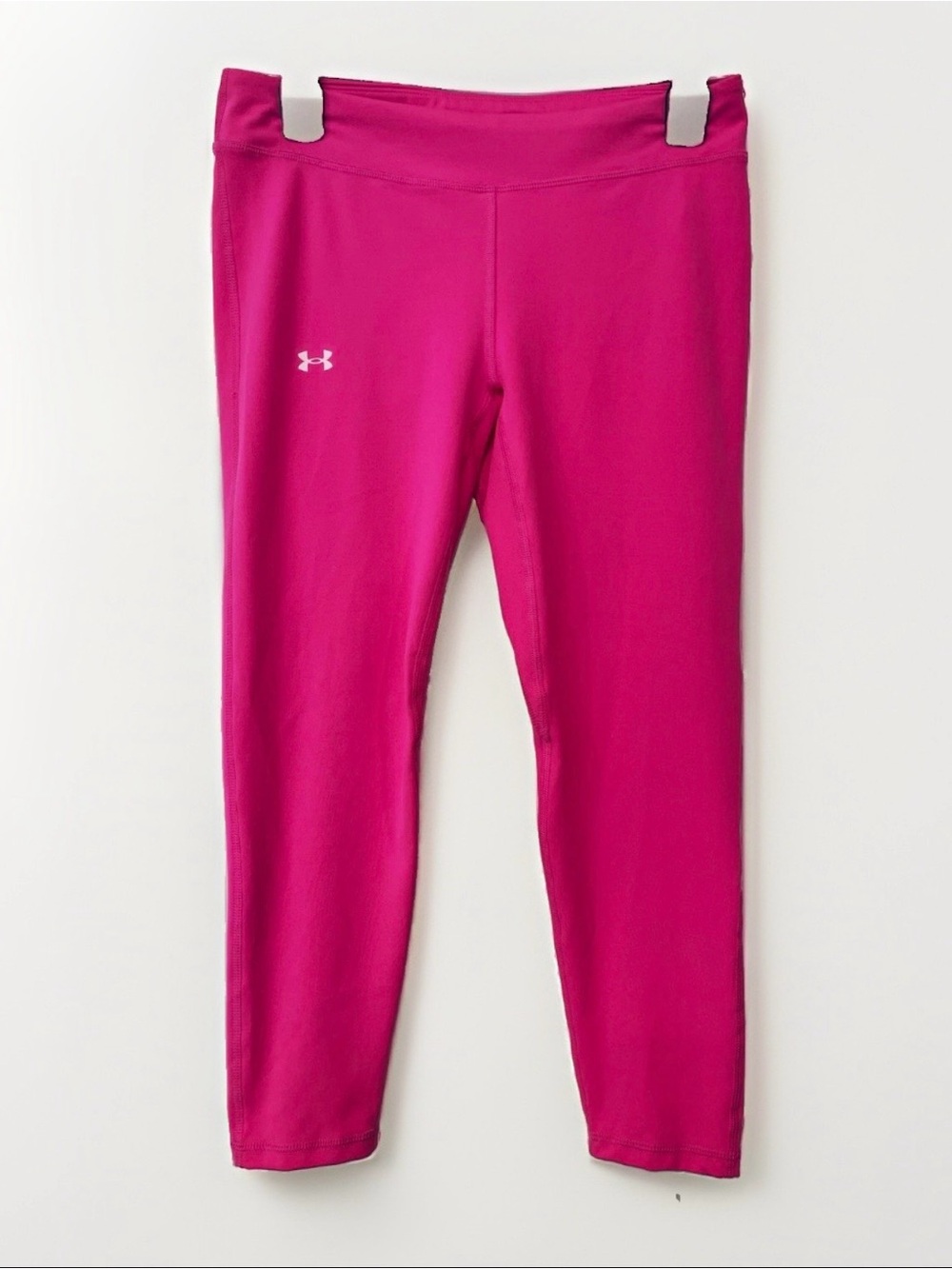 Under Armour Girls Pink Ankle Leggings 12-13Y 26in Waist Stretch Knit